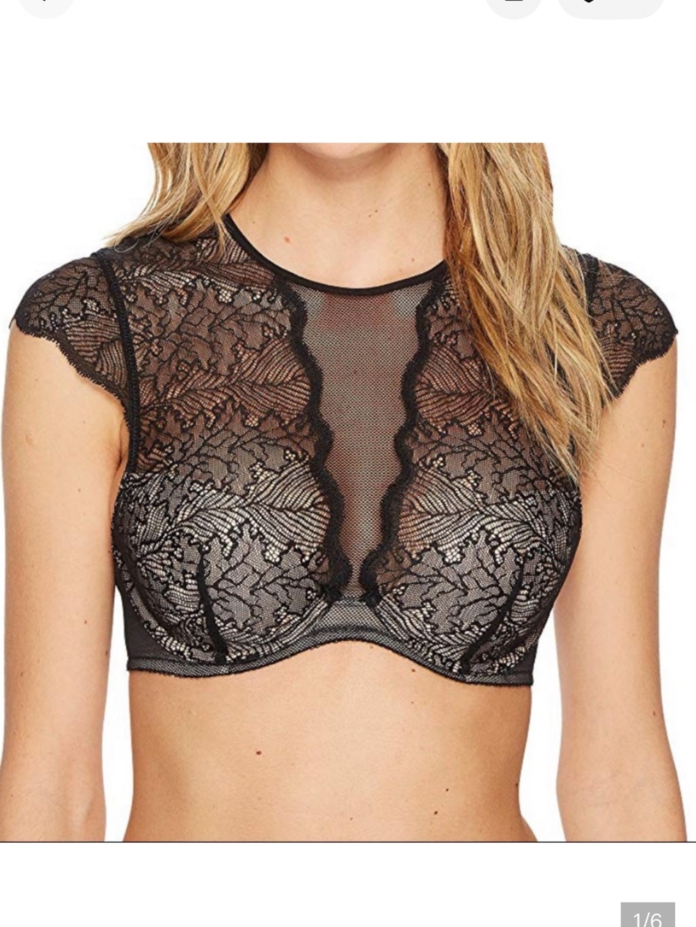 B.tempt’d by Wacoal After Hours Black Lace High-Neck Underwire Bralette